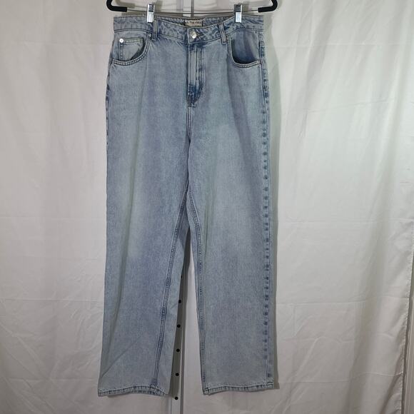 We The Free Pacifica High Rise Slim Straight Leg - Women Size 32 - Blue - Picture 1 of 6